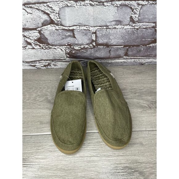 Sanuk Lil Pair O Dice Youth Green Canvas Sidewalk Surfer Shoes Kids Sz 3US/33EU - Picture 14 of 16